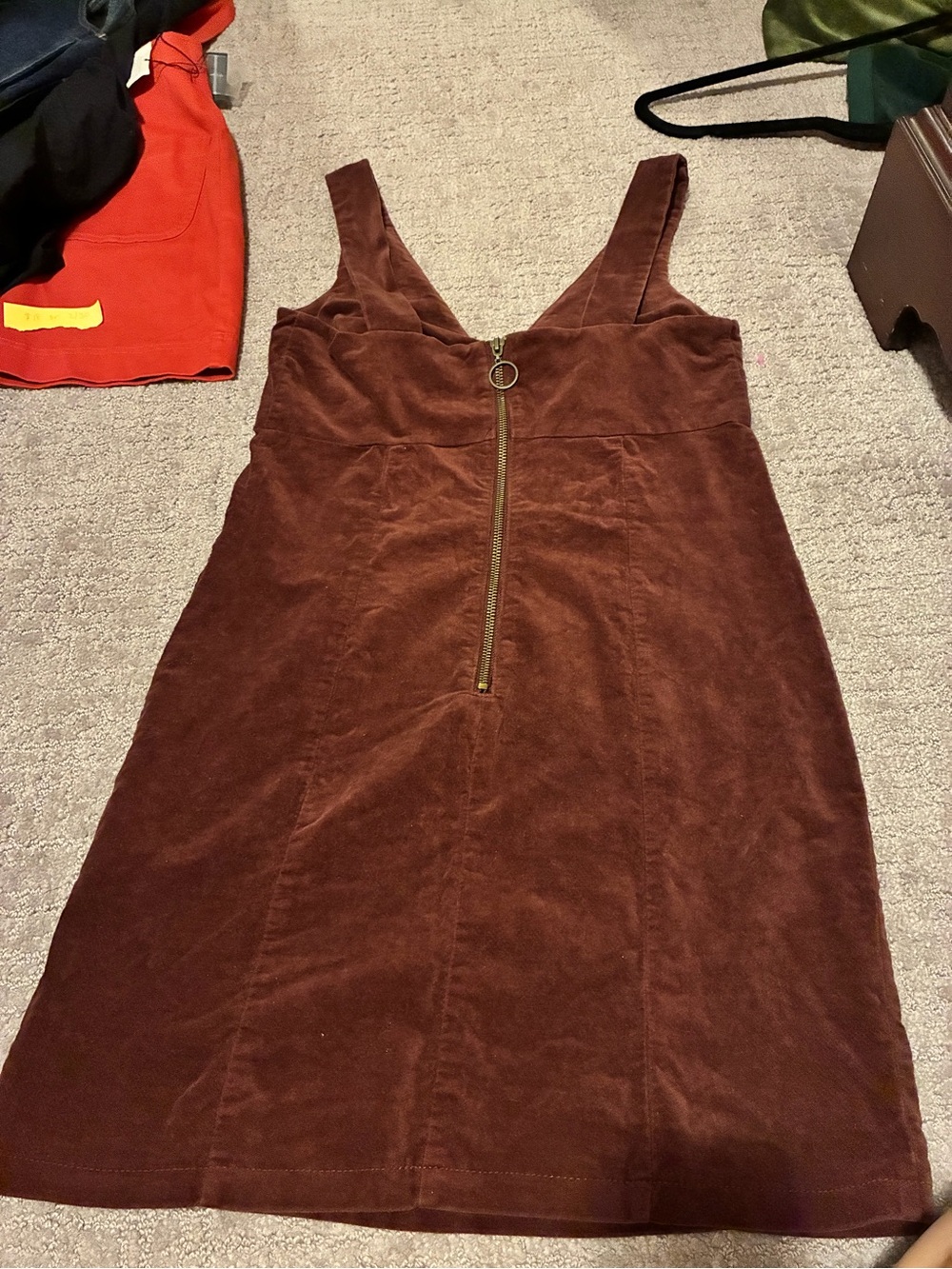 2/$25 Forever 21 Brown Corduroy Zip-Front Mini Dress